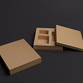 Brown Cardboard Boxes For Household Items With Open Lid And Inner Compartments