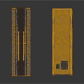 Yellow Wooden Train Track Components And Carriage Base With Black Parts