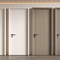 Modern Swing Doors In White And Wood Finish With Simple Panel Design Details