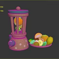 Vibrant Manual Fruit Juicer With Fresh Oranges Lemons And Fruit Plate