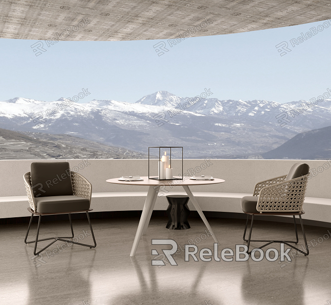 Modern Outdoor Table and Chair Outdoor Table and Chair Combination model