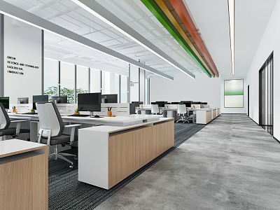 modern public office area open office 3d model