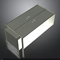 White Rectangular Furniture With Cross Metal Accents And Smooth Surface