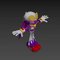 Cartoon Character With Purple Fur White Purple Outfit Yellow Goggles And Red Shoes