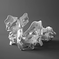 White Abstract Irregular Decorative Ornament Set Featuring Hollow Out Design For Modern Home Decor