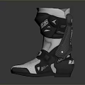 Paris Brand Black And White Motorcycle Boots With Protective Design And Stylish Look