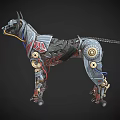 Mechanical Robotic Dog With Detailed Gear Mechanisms And Metal Body Parts