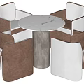 Modern leisure table and chair combination dining table and chair combination 3d model