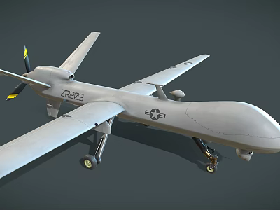 Gray US Air Force Fighter Jet With Propeller Number 2503 Landing Gear 3d model Gray US Air Force Fighter Jet With Propeller Number 2503 Landing Gear 3d model