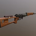 Classic Vintage Rifle With Wooden Stock Metal Components And Detachable Magazine