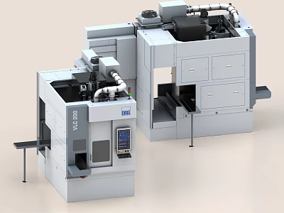 Modern Industrial Machinery With Control Panel And Mechanical Components System 3d model