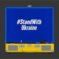 Yellow Case Portable Record Player Blue Lid with Microphone Stand With Ukraine Lifestyle Accessory
