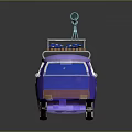 Purple Van With Yellow Stars On Body And Roof Bed Telescope On Top