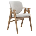 Modern Single Accent Chair With Wooden Frame Armrests And Beige Brown Gray Upholstery