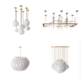 Modern chandelier combination 3d model