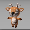 Cute Deer Shaped Orange Decorative Furniture With White Spots And Black Features