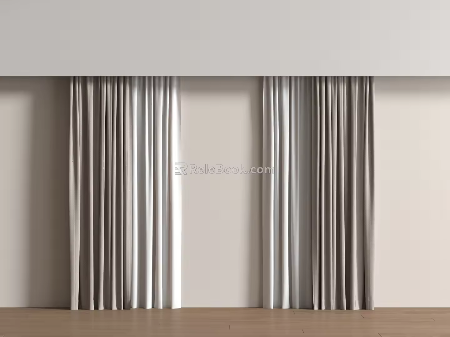 modern curtain window screen fabric curtain gauze venetian blinds plain color curtain solid color curtain 3d model