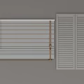 Modern White Window Blinds With Horizontal Wooden Slats And Double Panel Design