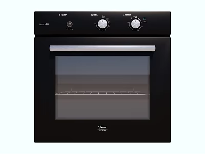 Modern Black Kitchen Electric Oven With Glass Door And Knob Controls 3d model