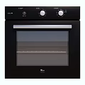 Modern Black Kitchen Electric Oven With Glass Door And Knob Controls