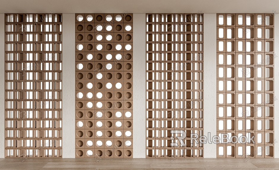 Modern partition hollow cement brick partition model