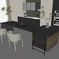 Dining table and chair 3d model