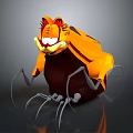 Cartoon Style Game And Movie Character With Orange Red Body And Large Claws