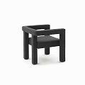 Black Accent Chairs With Modern Simple Design And Soft Fabric Seats