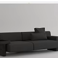 Modern Two Seater Sofa White and Gray with Minimalist Design and Side Table 3d model