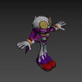 Cartoon Character With Purple Fur White Purple Outfit Yellow Goggles And Red Shoes