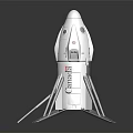 Futuristic Space Rocket Design For Cosmic Exploration With White Body And Landing Legs