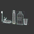 Pastel Colored Bathroom Accessories Set with Toothbrush Soap Bottle and Cup