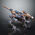 Sci Fi Mechanical Dinosaur Robot Creature With Metal Body And Robotic Components 3d model