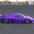 Purple Sports Car With Sleek Aerodynamic Body And Shiny Modern Design