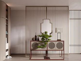 New Chinese Style Entrance Aisle New Chinese Style Entrance Cabinet Screen Partition 3d model