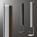 Three Modern Metal Floor Lamps With Cylindrical Hollow out Design And Warm Light