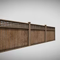 Rustic Stone And Wood Fence With Decorative Lattice Top And Panel Design Details