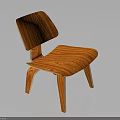 Modern Orange Wooden Chair With Curved Back And Sturdy Legs Design