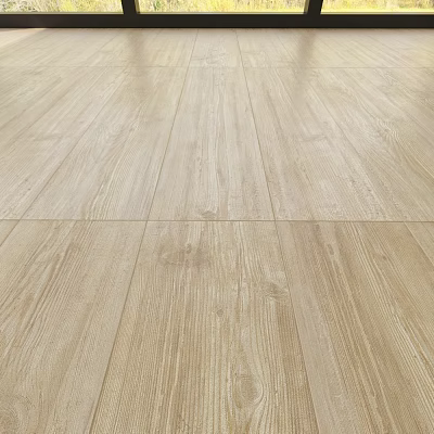 Natural Light Colored Wooden Flooring Featuring Smooth Surface and Visible Wood Grain 3d model