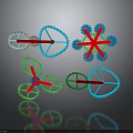 Colorful Mechanical Gear System With Interconnected Gears And Reflective Background
