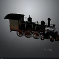 Classic Vintage Steam Train Featuring Black Body Red Wheels And White Front Details