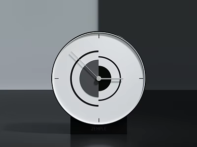 Modern Minimalist Clock With White Dial Black Accents And Stylish Hands 3d model
