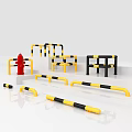 Yellow And Black Safety Barriers With Various Shapes And Designs