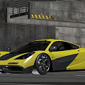 Yellow Sports Car With Sleek Modern Design Parked Near Concrete Tunnel Entrance On Urban Road