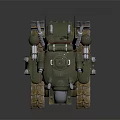 Tank Like Smart Machine With Tracks Cannon And Metallic Antennas Design