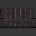 Modern Purple Three Seater Sofa Upholstered With Striped Stitching And Comfortable Armrests