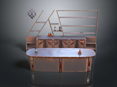 Cashier Front Desk Bar Bar Front Desk Reception Desk Reception Desk Desk Wooden Table 3d model