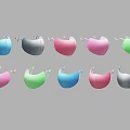 Multicolored Face Masks With Earloop Design In Blue Pink Green And Gray
