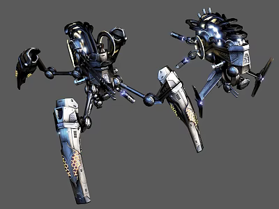 Futuristic Sci Fi Mechanical Equipment With Advanced Multi Joint Metallic Structural Components 3d model