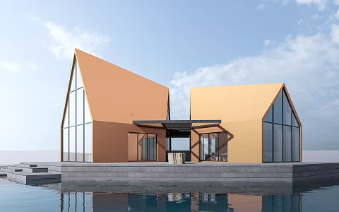 Modern Landscape Small Public Building Shop Building Post Station Building Landscape Building 3d model